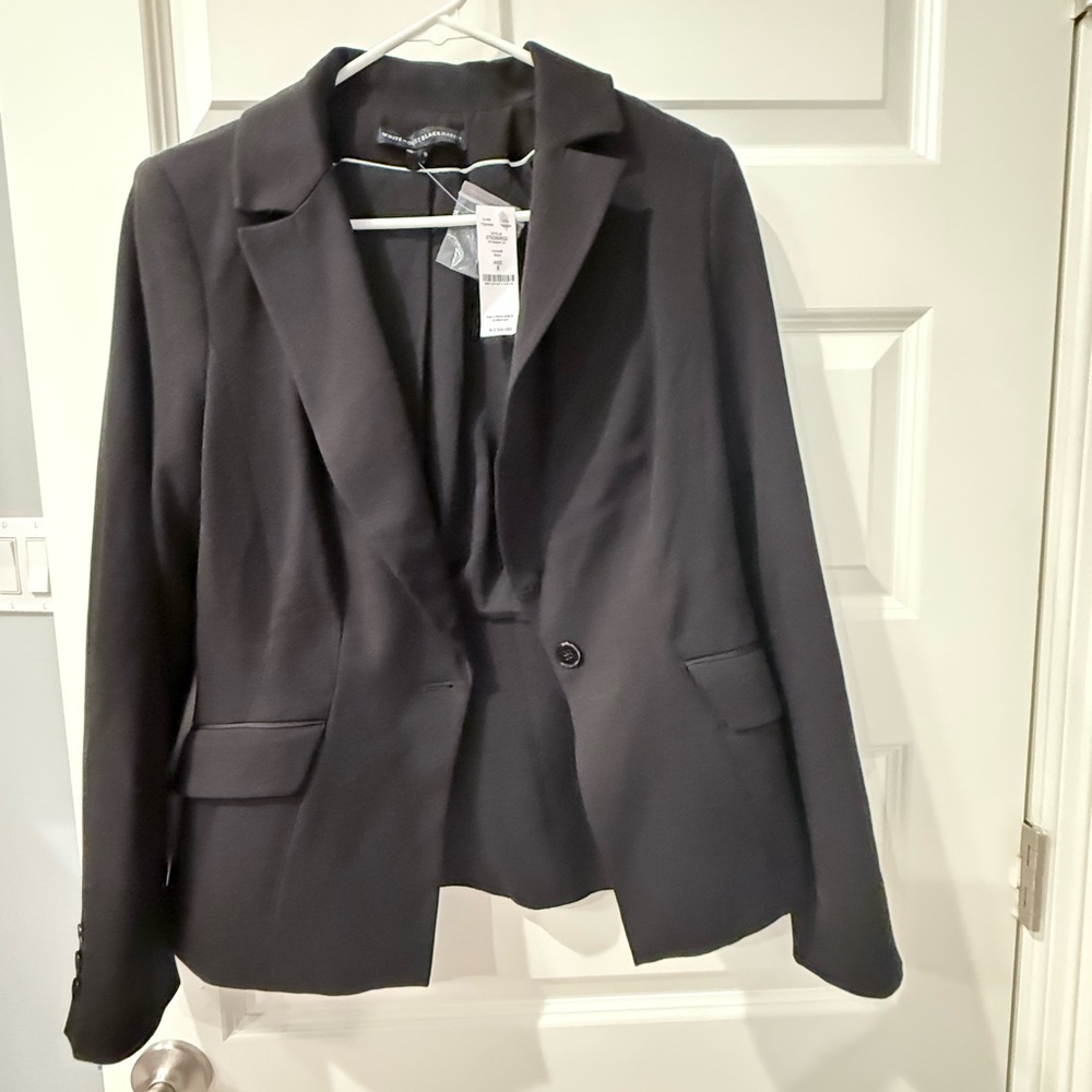 White House Black Market Black Blazer Fitted Suit Jacket